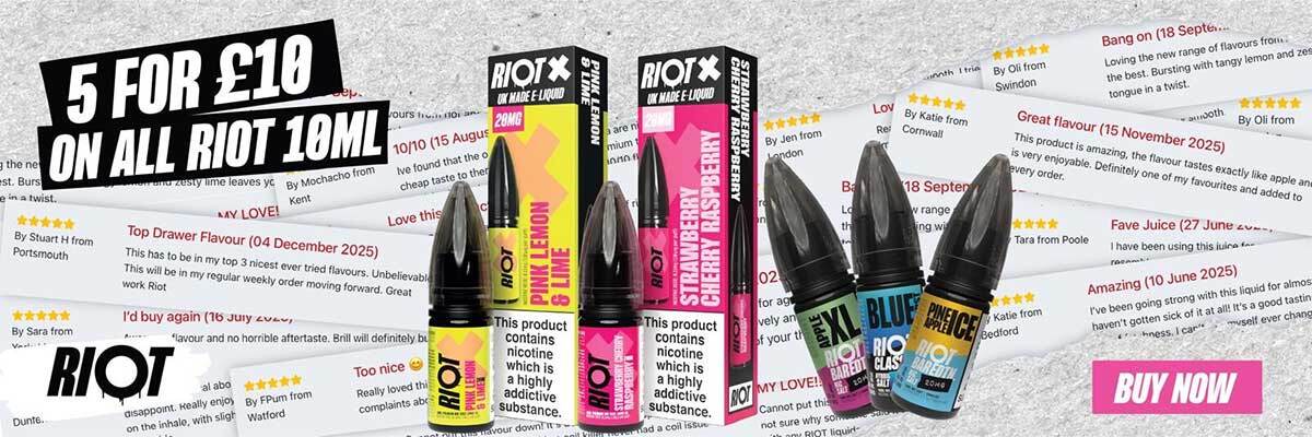 Riot All 10ml 5 For £10