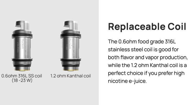 The Aspire PockeX coil produces a discreet amount of vaping for mouth to lung vaping.