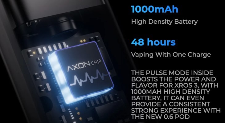 A Vaporesso Xros 3 AXON chip and circuit board