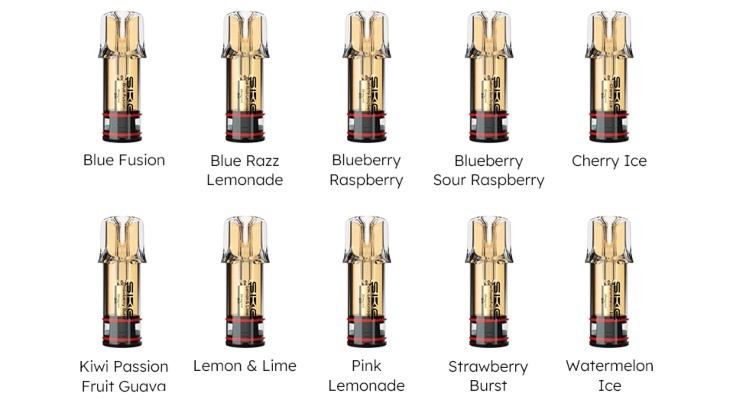 All SKE Crystal Plus prefilled pods flavours
