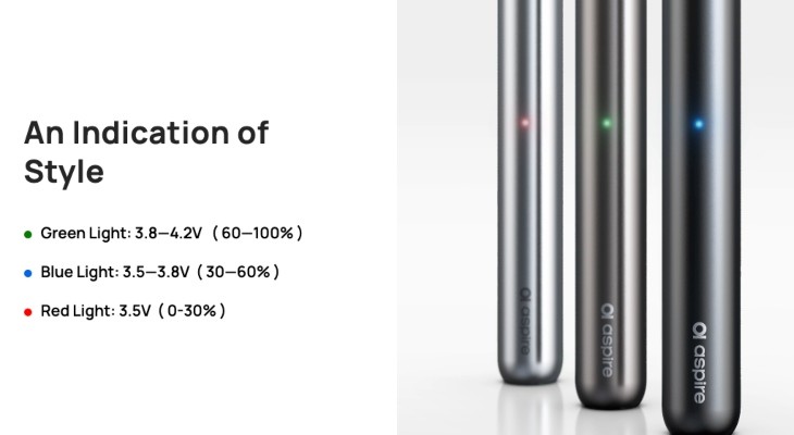 The Aspire Vilter Pro battery indicator.