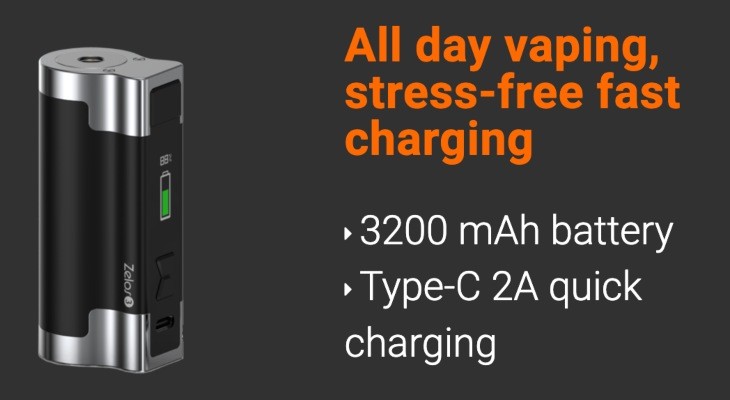 Aspire Zelos 3 battery size