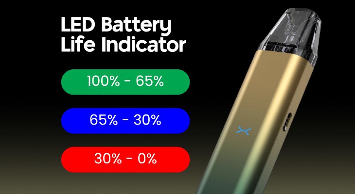 An OXVA Xlim SE vape kit LED indicator.