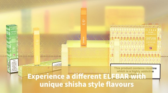 The ElfBar MC600 disposable vape is displayed in its box, as a pack and individually with text below.