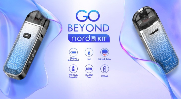 Two Smok Nord 5 kits and lists the features such as airflow and max power output.
