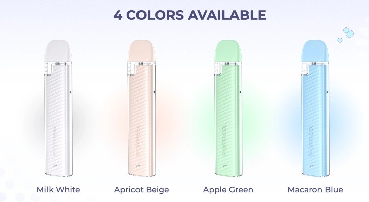 The Uwell Popreel P1 Pod Kit In Four Alternative Colourways.