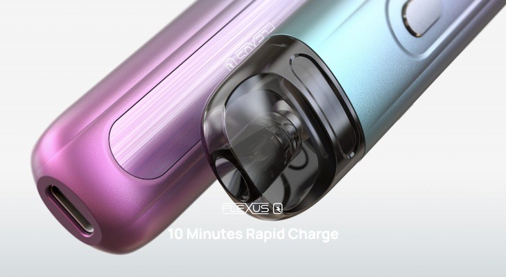 The Aspire Flexus Q vape starter kit delivers pocket-friendly vaping and a very quick recharge.