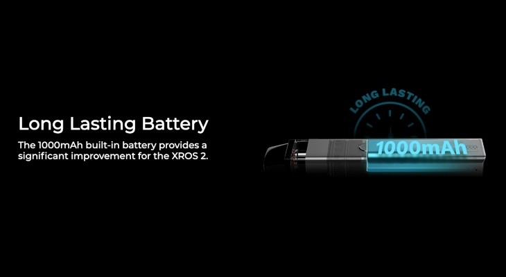 the 1000mAh built-in battery lasts for longer and is quick to recharge too. This makes the Vaporesso XROS 2 the ideal option for vaping on the go.