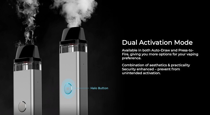 The option of single button activation and inhale activation gives you more options on how to use your XROS Mini 2 kit.