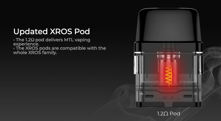 The 1.2 Ohm XROS pods create a small amount of vapour and are the perfect choice for MTL vaping.