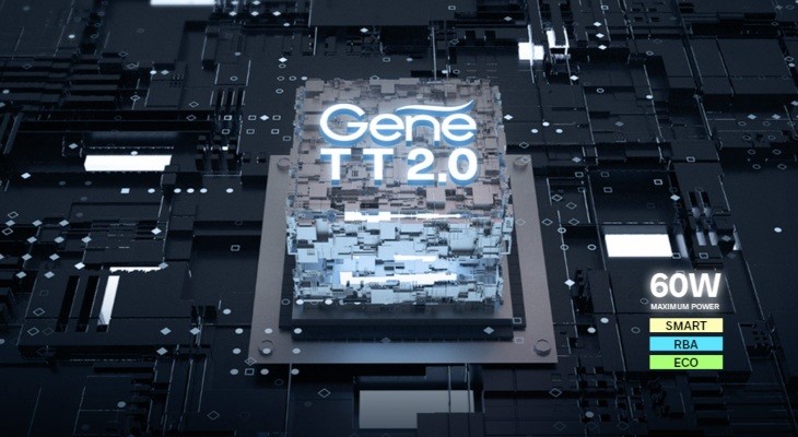 A Gene TT 2.0 chip on a circuit board. Displaying the different output modes that feature on the E60 kit.