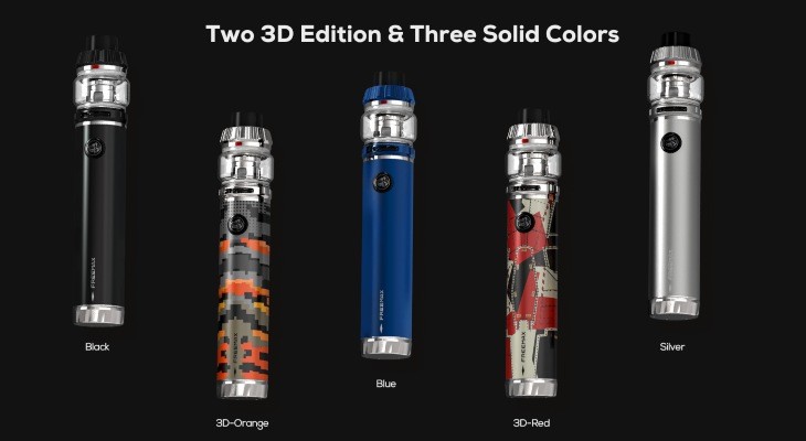 5 Coloured Freemax Twister Kits; Black, 3D-Orange, Blue, 3D-Red, Silver. 
