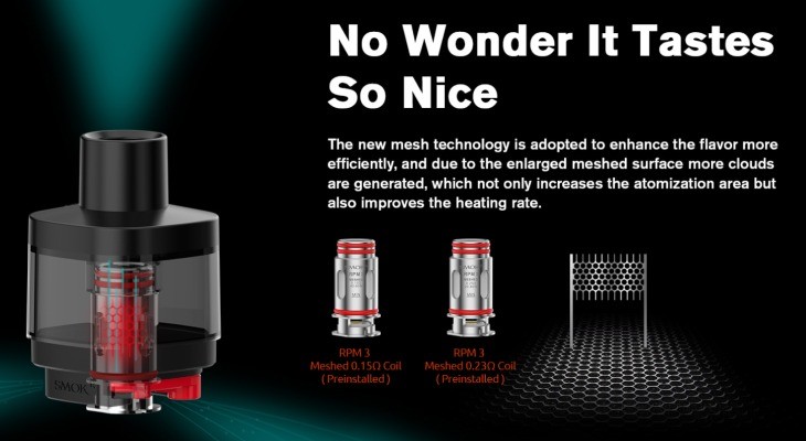The Smok RPM 3 coils feature mesh technology for better flavour and increased vapour production.