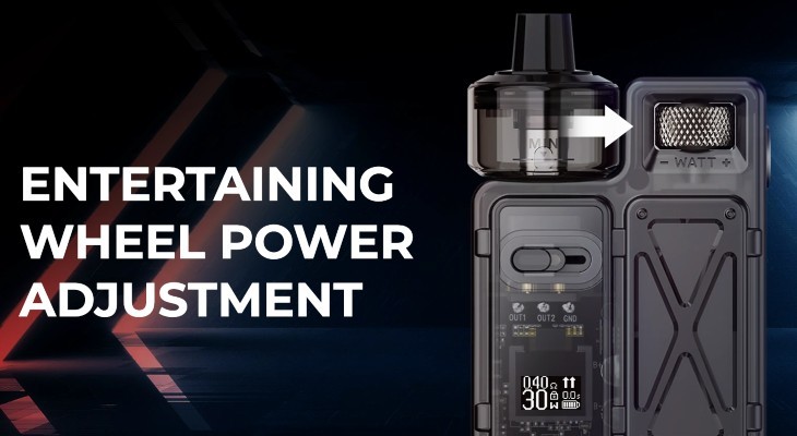 Uwell Crown M power adjustment wheel