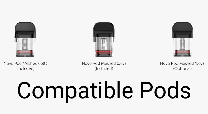 Smok Novo Master Kit cross-compatibility with Smok Novo, Novo 2 and Novo 2X pods