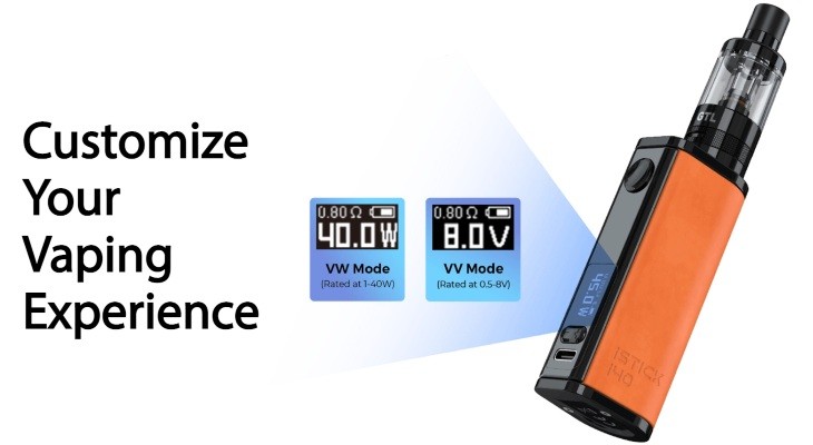 The iStick i40’s adjustable power modes