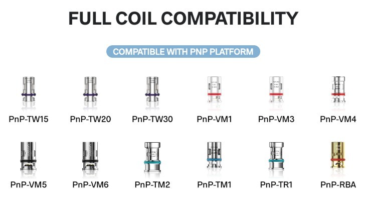 VooPoo Drag H40 coil compatibility range