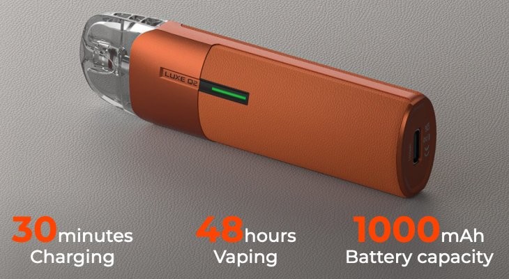 Vaporesso Luxe Q2 vape kit built-in battery and USB-C charging