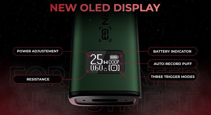 Uwell Caliburn G3 OLED display screen