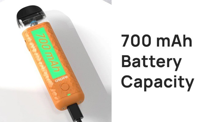 Aspire Minican 4 built-in battery and USB-C fast charging