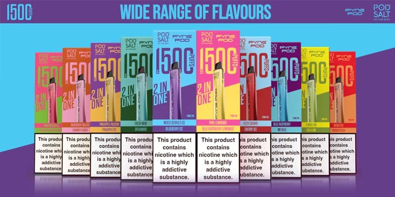 The Pod Salt Pyne 2 In 1 kit is available in multiple flavour combinations and comes with two different flavour pods in each edition