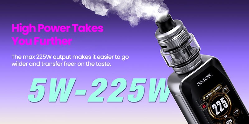 Smok X-Priv Plus vape kit 5-225W variable power output, RDTL, DTL