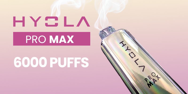 The Hyola HY6000 Pro Max disposable vape kit delivers up to 6000 puffs. 