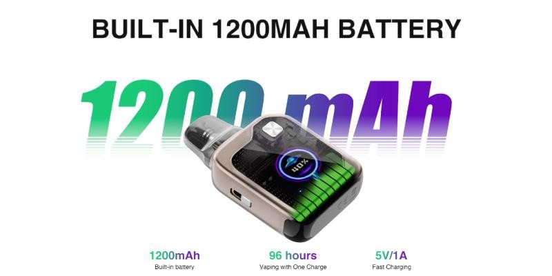 Lost Vape Ursa Baby 3, 1A charging, 1200mAh built-in battery