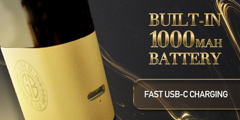 Gold Bar Apollo vape kit USB-C rechargeable built-in 1000mAh battery