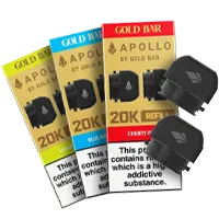 Gold Bar Apollo vape pods range illustration