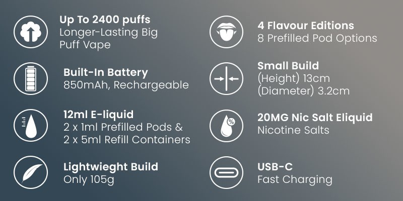 88Vape Quad Pod big puff vape kit specs