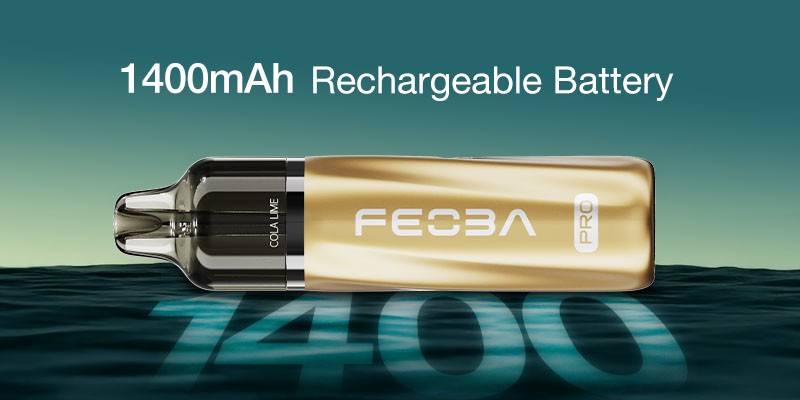 Feoba Pro 6000, 1400mAh built-in, rechargeable battery.