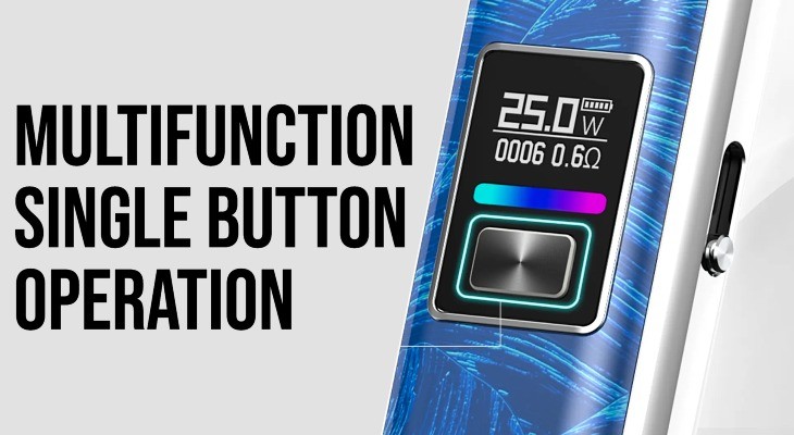Ayce Pro pod kit single button activation, adjustable wattage, device lock
