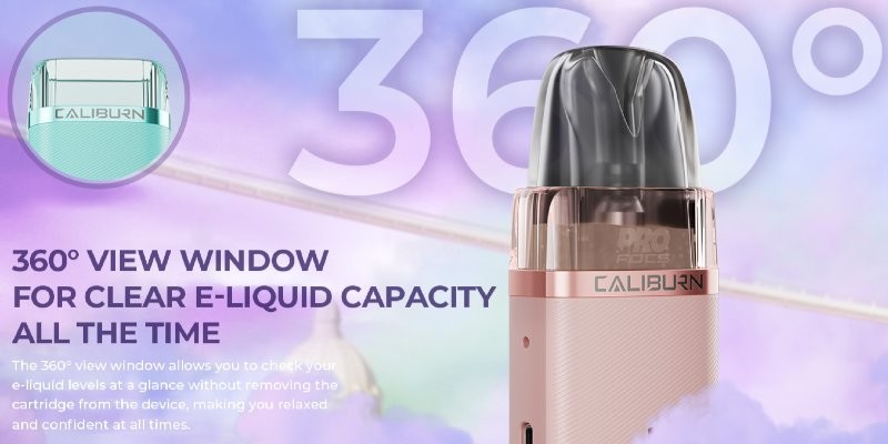 The Caliburn G3 Lite’s e-liquid window