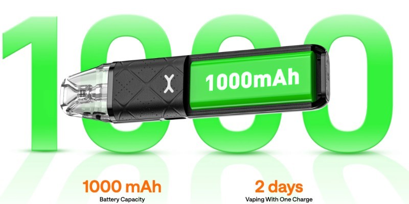 The Oxva Xlim Go’s built-in 1000mAh battery