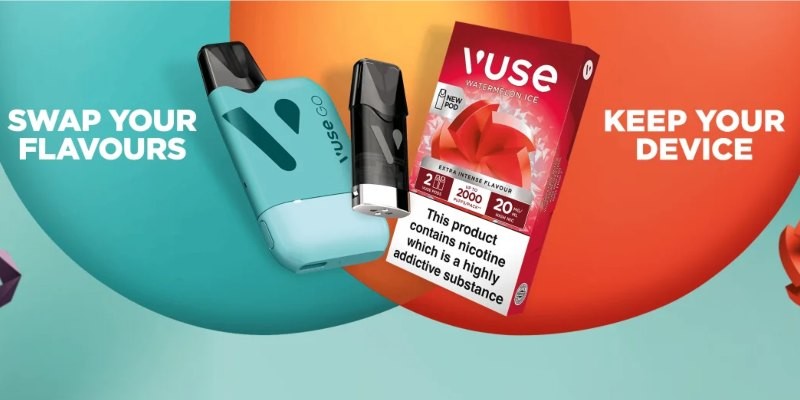 Vuse Go Reload 1000 vape kit prefilled pod, rechargeable