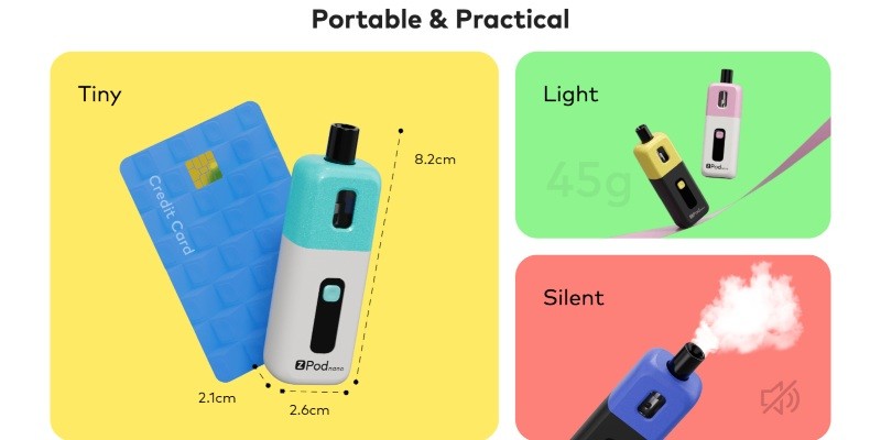Innokin Z Pod Nano vape kit portable, 45g weight, compact design, pocket-friendly