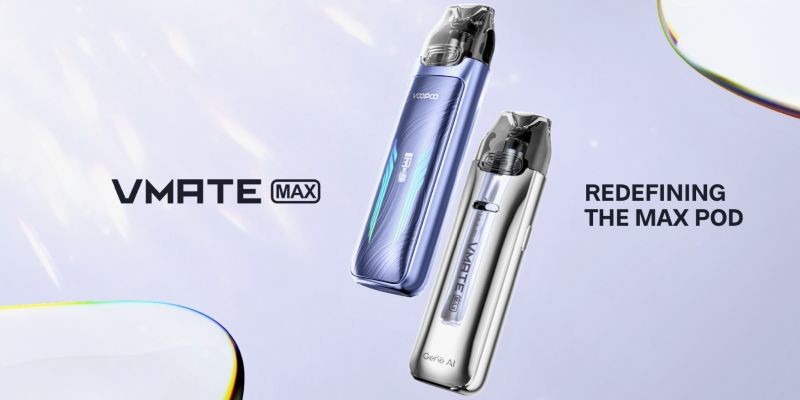 Voopoo VMate Max vape kit, compact design, long-lasting battery