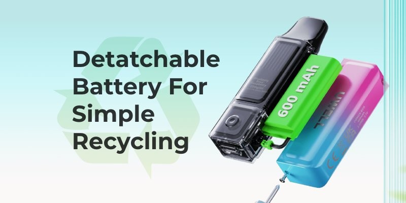 Uwell Conick Eco 600 prefilled pod kit removable battery recycling