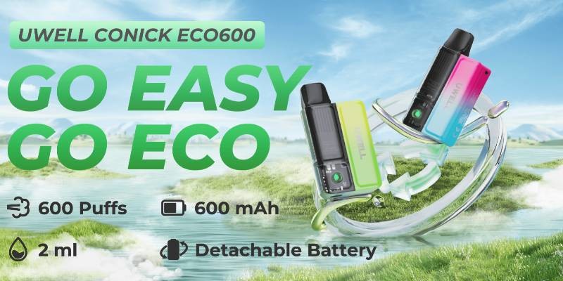 Uwell Conick Eco 600 prefilled pod kit 600mAh detachable battery