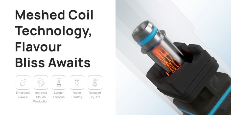 Aspire Gotek Nano vape kit Gotek series pods with built-in flavour-boosting mesh coils