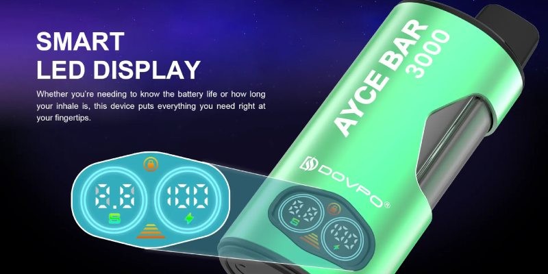 Dovpo Ayce Bar 3000 LED screen with battery life and puff time