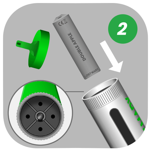 Remove Mouthpiece And Insert Pods (Lost Mary Logo Side Down)