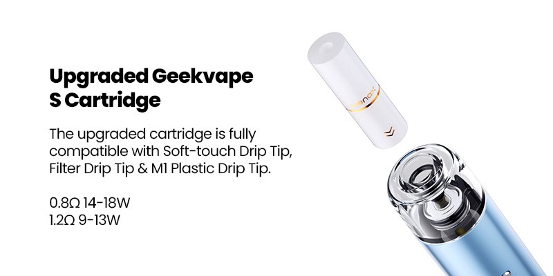 Geekvape S3 Evo kit features a new pod that’s compatible with three Geekvape drip tips. 