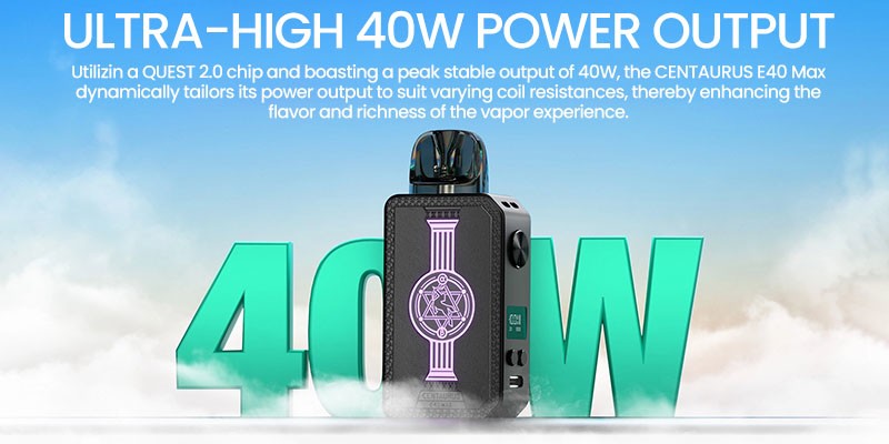 Lost Vape Centaurus E40 Max vape kit 40W max power output, Smart Mode for MTL, RDTL & DTL vaping