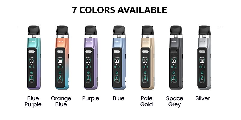 Smok Novo GT vape kit, 7 colours: Blue Purple, Orange Blue, Purple, Blue, Pale Gold, Space Grey & Silver