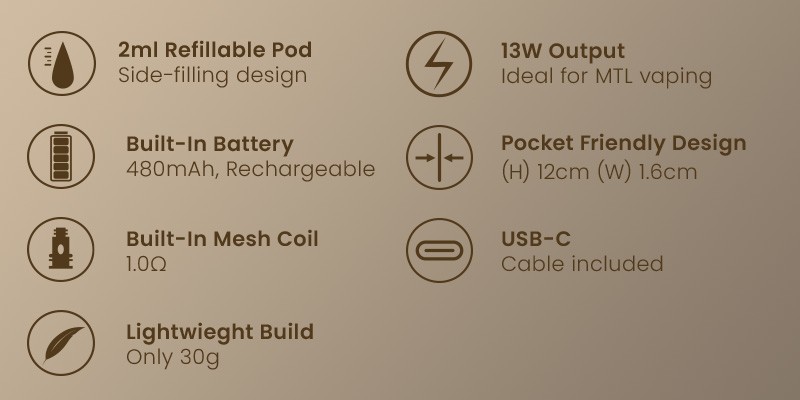 Joyetech eRoll Slim Easy pod kit specs