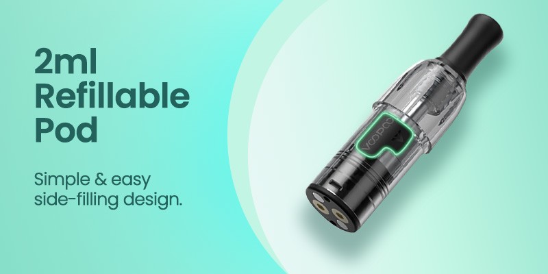 The VooPoo Doric Galaxy S1 is compatible with side-filling refillable Doric Galaxy pods