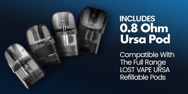 The Lost Vape Galaxy T360 is compatible with Lost Vape Ursa pods