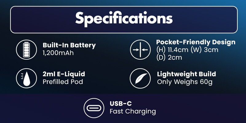 Lost Vape Galaxy T360 pod vape kit specs